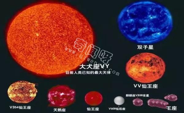 宇宙中最大的星球和太阳对比
