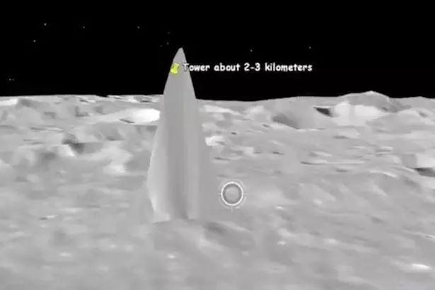NASA卫星发现月球上有6座3英里高的外星人巨塔